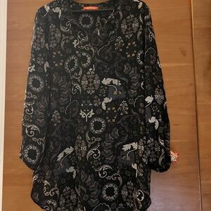 Joe Fresh Black and Gray Patterned Tunic